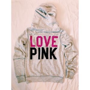 PINK zip up jacket with hood